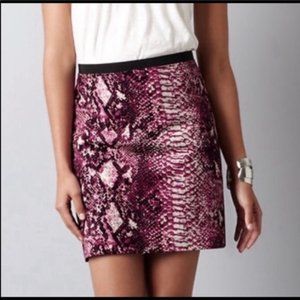 Loft Purple Snake Skin Print Skirt